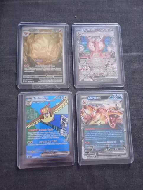 Pokemon Karten Glurak ex Fullart ,Tauboss Ex Fullart ,Vulnona Fullart