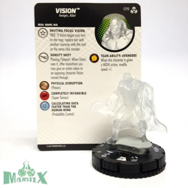 Heroclix Avengers War of the Realms set Vision #019 Uncommon figure w/card!