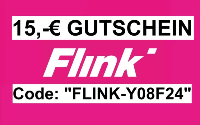 FLINK 15 Euro Guthaben Gutschein Code Einkaufsgutschein mit "FLINK-Y08F24"