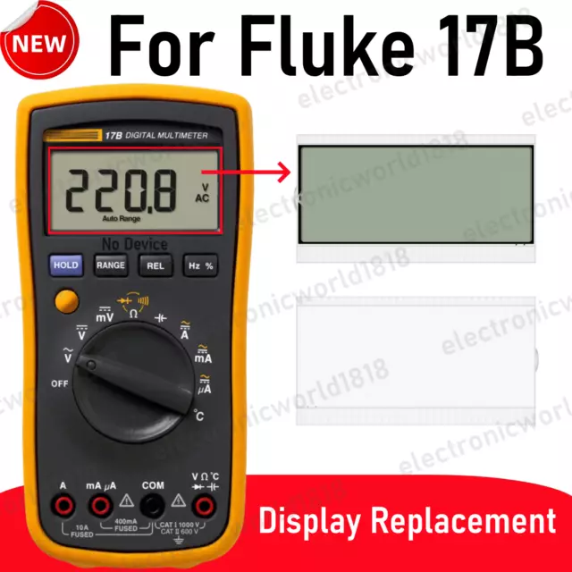 Per Fluke 17B MAX CATIII 600V multimetri digitali ricambio schermo LCD