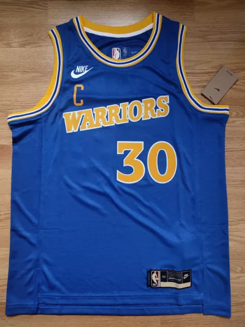 Classique Stephen Curry #30 Golden State Warriors Maillot de Basket Cousu  Bleu