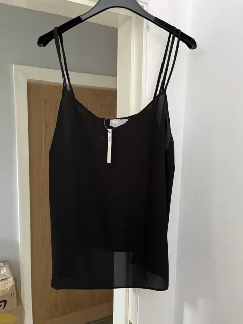 Lovely Ladies Black Chiffon Cami Top By ASOS In Size 18. New