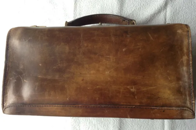 Antiker Arztkoffer aus hochwertigem Leder, braun, TOP Zustand 3
