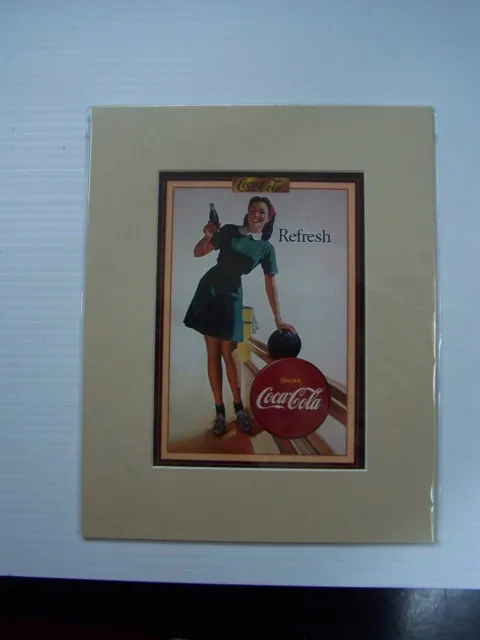 Coca-Cola Reproduction Refresh Matted Print - NEW  CC-24  FREE SHIPPING