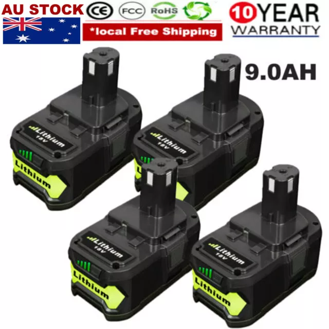 2 Pack 18V 9.0Ah Lithium Battery For Ryobi P108 ONE+ Plus P104 P105 P107 RB18L26