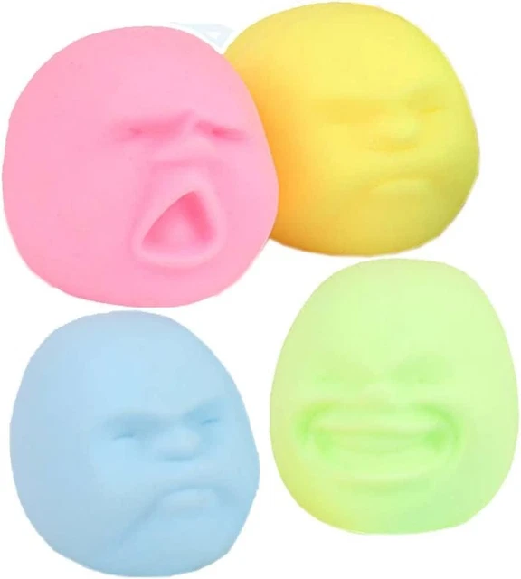 4 piezas divertidas bolas de emoción rostro humano bolas de estrés para adultos juguetes de estrés Stream