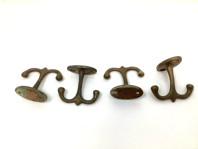 Vintage Brass Coat Hooks Salvage Hardware