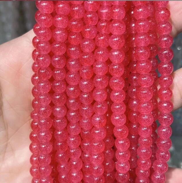 6mm Iced Strawberry Scattered Beads Round Beads