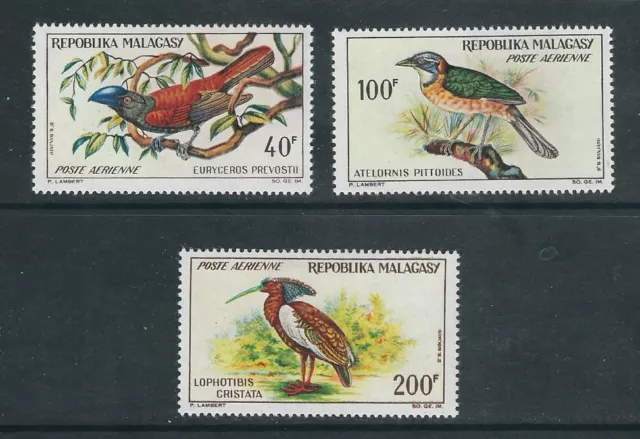 Madagascar 1963 Uccello Argomento Piacevole Set Completo (Scott C12-C14) VF Mlh