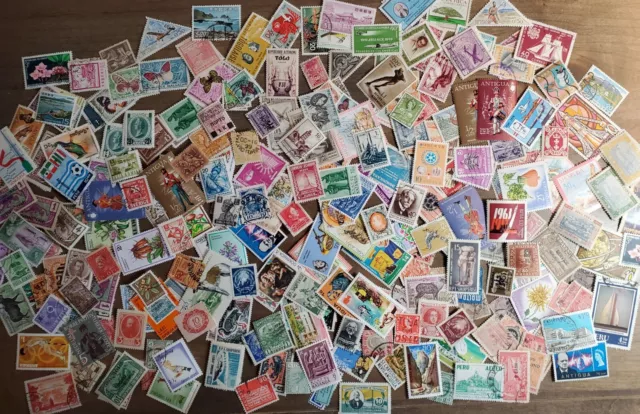 Worldwide Foreign Canceled Stamp 1 oz Hundreds In Lot Off Paper Many Countries