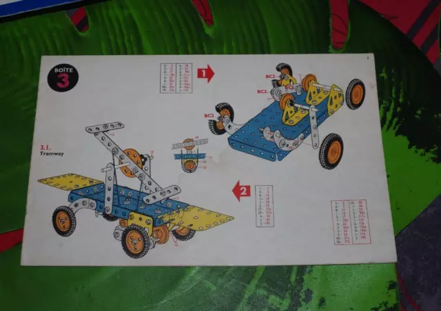 MECCANO NOTICE DE MONTAGE n° 3 MANUEL de 16 pages boite 3 TRES BON ETAT ex n° 2