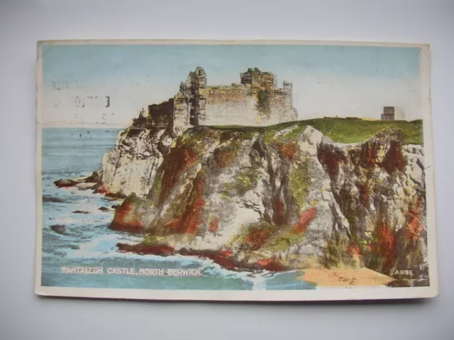 North Berwick postcard – Tantallon Castle. (1943 – Valentine’s Carbo Colour)