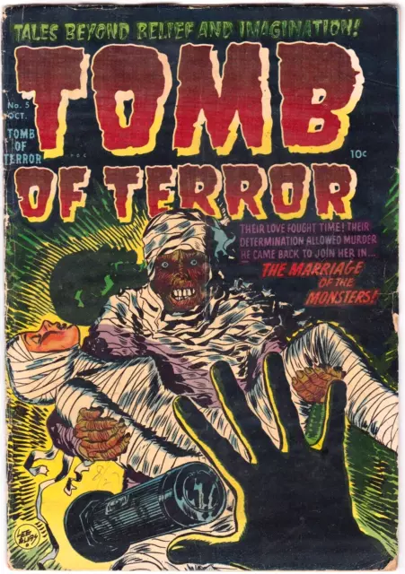 Tomb of Terror #5 - Creepy Pre-Code Horror Comic Mummy Cover! Harvey  1952  VG-