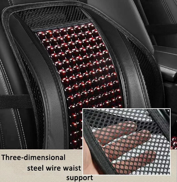 Lumbar Support Pillow for Office Chair Car Seat Wooden Bead Back Support Cushion 3