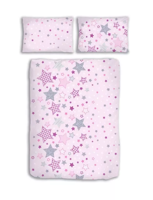 Biancheria da letto baby castoro fine rosa a stelle 100x135+40x60 cm 2