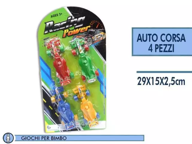 Set 4 Macchinine Auto Racing Power Colorate Giocattolo Gioco Bimbi Bambini moc