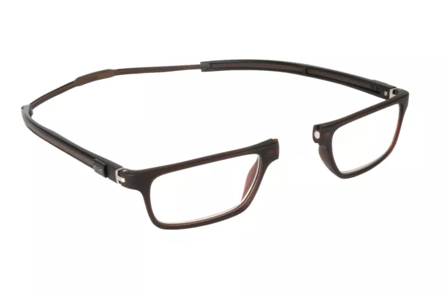 CliC Tube +1.25 Diopter Executive Magnetic Reading Glasses: Expandable - Brown