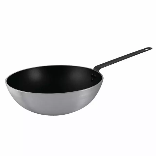 Vogue Non Stick Teflon Platinum Wok Made of Aluminium 93(H) x 300(Ø)mm