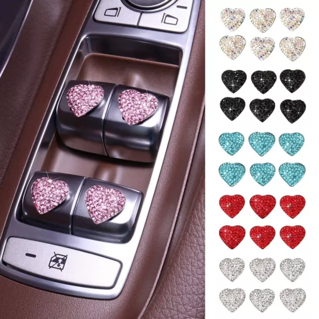 6PCS/Set 3D Car Decoration Stickers Diamond Auto Interior Accessories