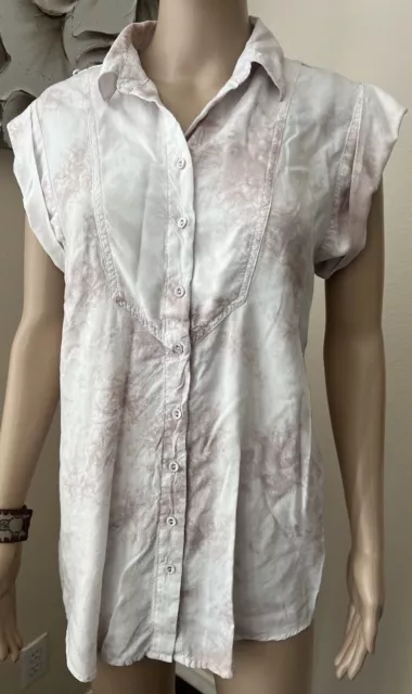 COSTA BLANCA Women’s Casual Button Down Shirt Top BLOUSE Sleeveless sz S