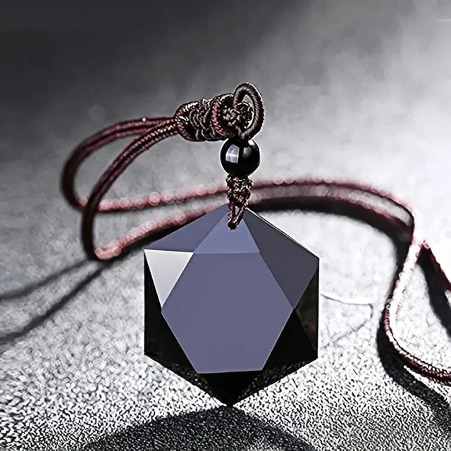 Natural Obsidian Hexagram Star Of David Healing Crystal Energy Protection Stone