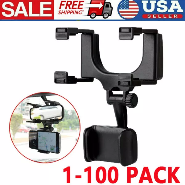 US 360 Rotation Car Rear View Mirror Mount Stand GPS Cell Phone Holder wholesale