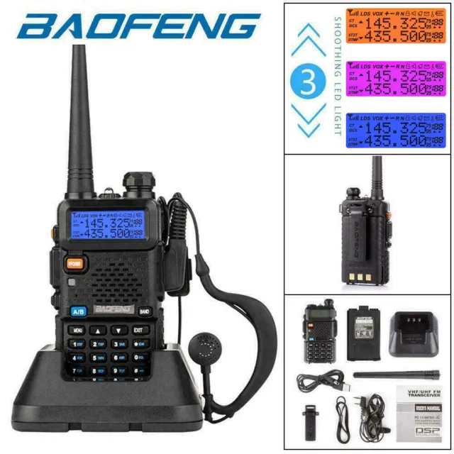 BAOFENG UV-5R VHF/UHF Dual Band Two Way Ham Radio Walkie Talkie Transceiver