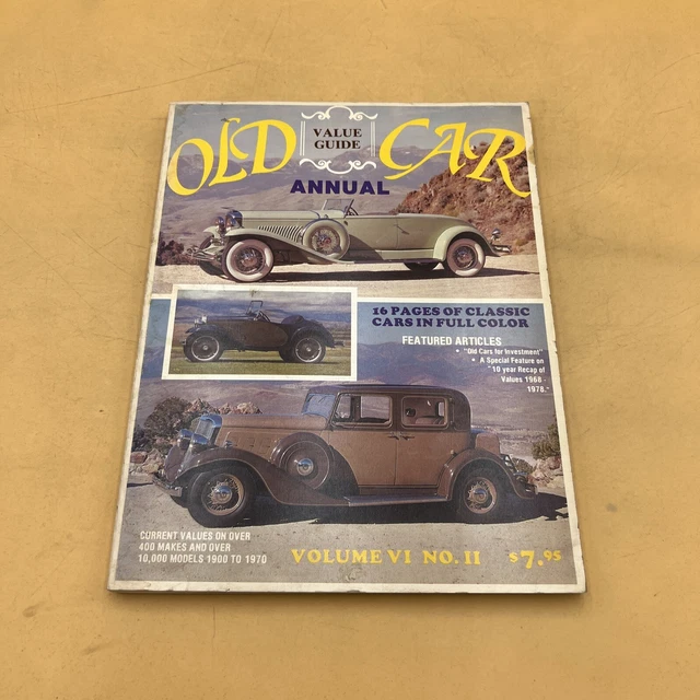 QUENTIN CRAFT OLD Car Value Guide Annual 1979 Catalog Vol 6 No 2 Value