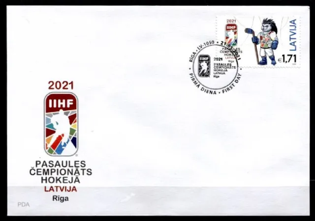 Eishockey. WM-2021, Riga. Maskottchen. FDC. Lettland 2021