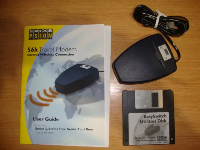 Modem da viaggio Psion 56K per serie 5, 5MX, serie 7, Revo tramite infrarossi