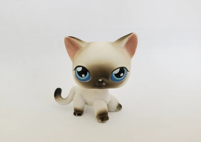 LITTLEST PET SHOP LPS Authentic #64 Shorthair Cat White With Blue Eyes EUR 17,23 - ES