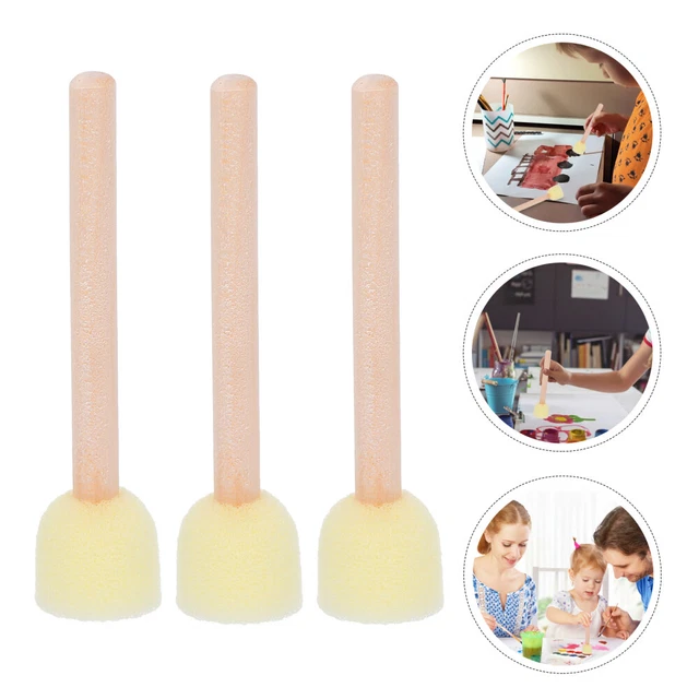 20 Pcs Brosses Éponges Rondes Pochoir Pinceau Peinture Timbre Enfant Modèle