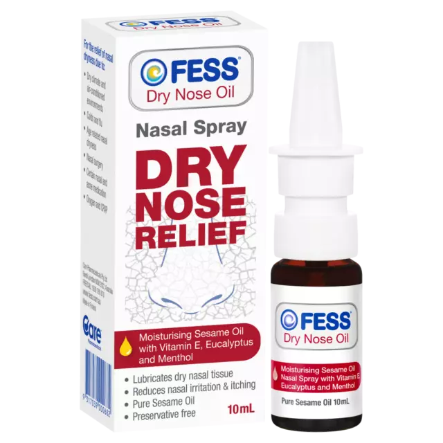 Fess Dry Nose Oil Nasal Spray 10mL Relief Nasal Tissue Irritation & Itching