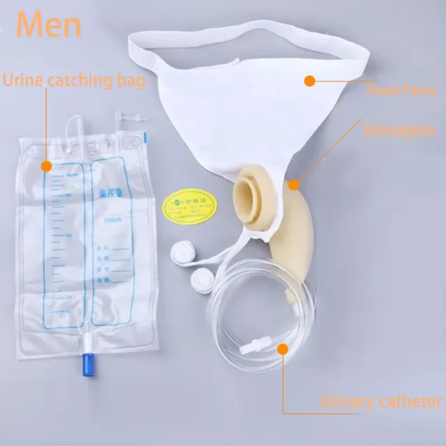 Men Incontinence Urine Silicone Leg Bag Urine Collector With Catheter - Bed rest