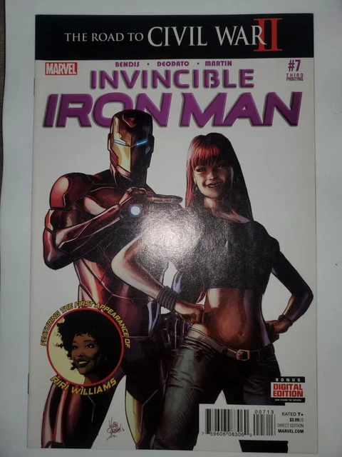 Invincible Iron Man 7 Third Printing variant Cover first RiRi Williams NM 9.4 ++