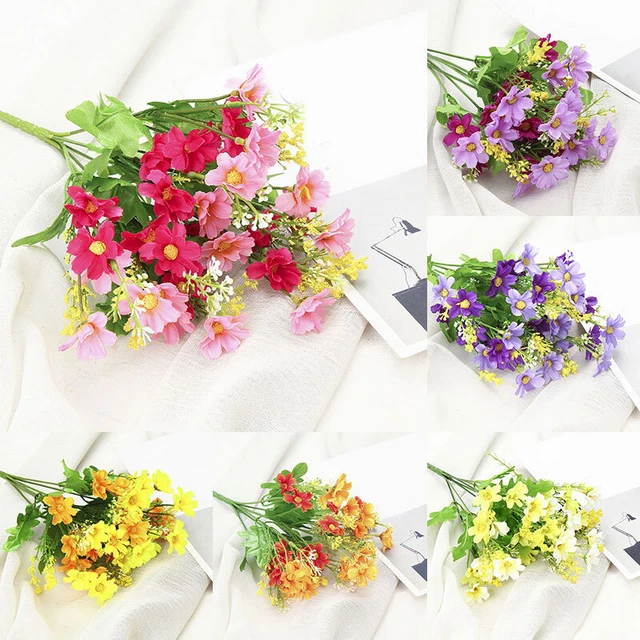 Fiore di nozze fiore artificiale seta margherita decorazione casa E E