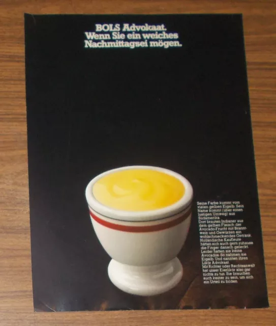Seltene Werbung BOLS ALTER ADVOKAAT - Weiches Nachmittagsei 1977