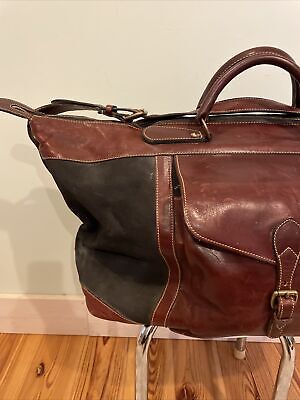 Vintage Eddie Bauer Canvas and Leather Duffle Bag By Mulholland Brothers READ 2