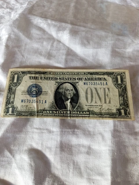 1928 A $1 Silver Certificate "Funny Back" Paper Money