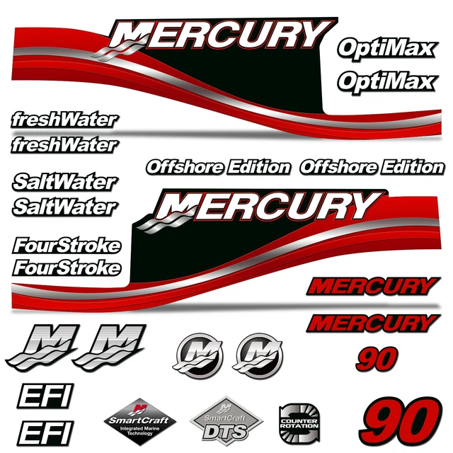 Sticker MERCURY en relief pour votre moteur - Mon Beau Bateau