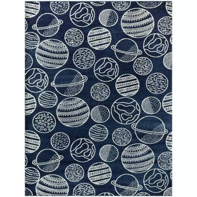 BALTA Area Rug 5' Stain Resistant Modern Rectangle Polypropylene Blue/White