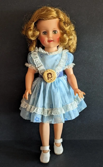 Vintage 1950's Ideal ST-15-N Shirley Temple Doll wearing tagged Dress