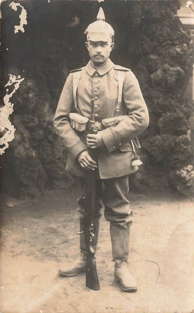 Fotokarte 1.WK Portrait deutscher Soldat Infantrieregiment 107 Leipzig