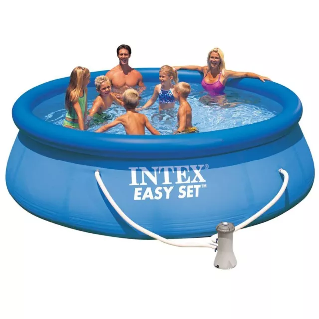 INTEX Komplettset Swimming Pool mit Pumpe 396x84cm Schwimmbecken Planschbecken