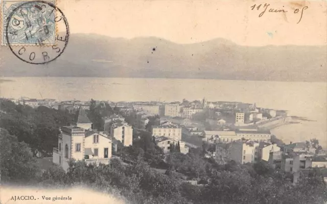 CPA 20 AJACCIO VUE GENERALE (dos non divisé)