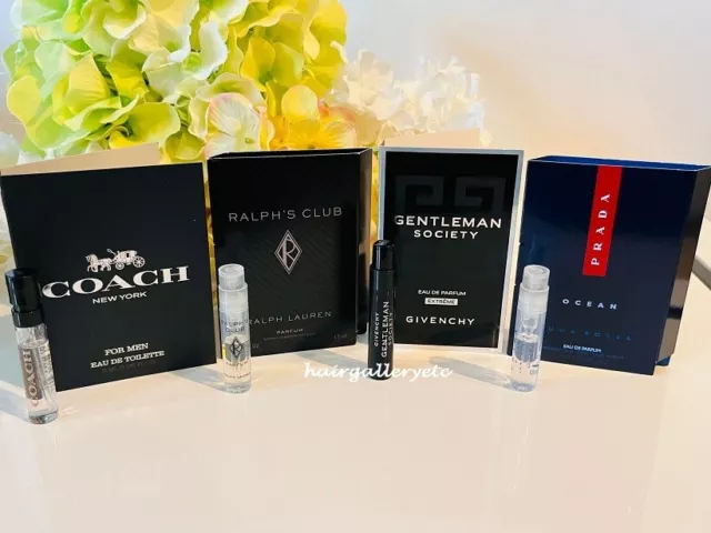 4 pcs Men's Cologne Fragrance Sampler Gift Set Vials Deluxe Sampler Vials NEW