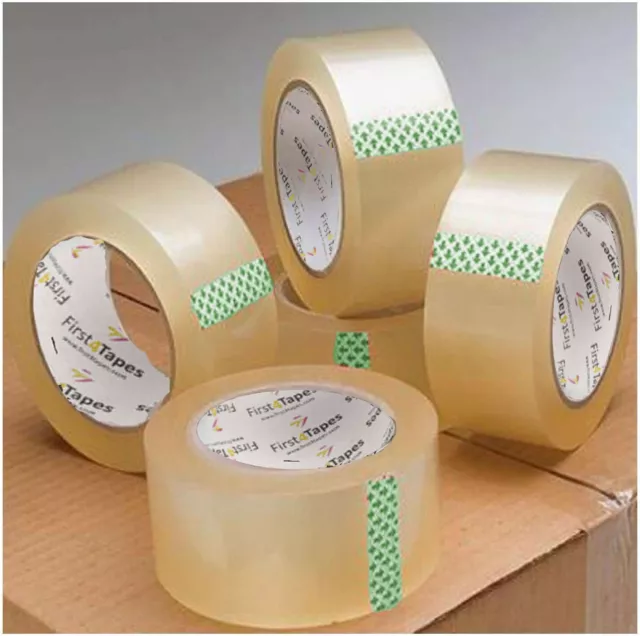 12 ROLLS OF CLEAR 1 25MM x 66M PARCEL PACKING SELLOTAPE TAPE CELLOTAPE
