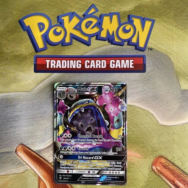 Alolan Muk GX Dedechange 84/147 Burning Shadows Pokémon TCG Half Art Holo Card