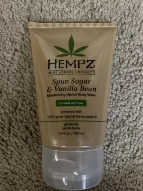 - Hempz Spun Sugar & Vanilla Bean Moisturizing Herbal Body Wash 3.4fl.oz NEW - Hempz Spun Sugar & Vanilla Bean Moisturizing Herbal Body Wash 3.4fl.oz NEW