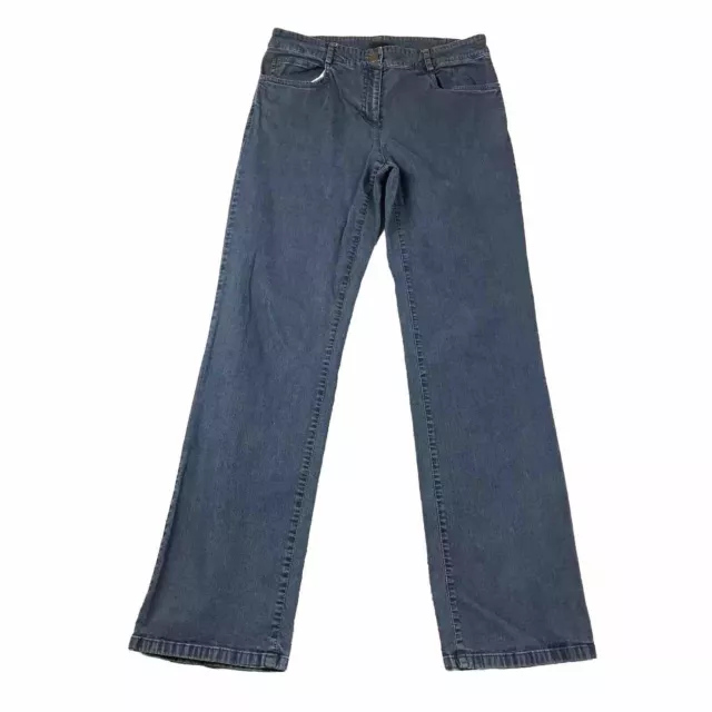 Eileen Fisher Jeans Womens Small Blue Denim Stretch Flat Front Pockets Pants